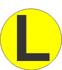 Fouroescent Circle or Square Label Alphabetic letter L